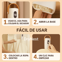 Instrucciones paso a paso para usar el secador portátil de ropa DryNest de forma sencilla