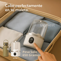Lavadora mini DryNest Wave que cabe perfectamente en tu maleta de viaje